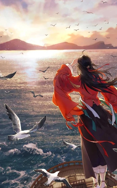 唯美如画古风女生，美人背影手绘图片，可做手机壁纸古风美图