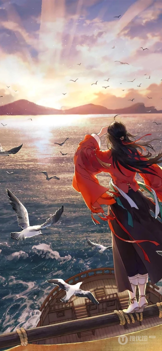唯美如画古风女生，美人背影手绘图片，可做手机壁纸古风美图