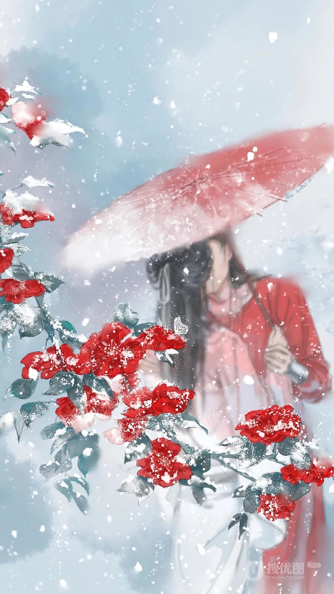 唯美如画古风女生，美人背影手绘图片，可做手机壁纸古风美图
