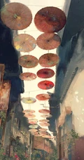 唯美中国风特色的场景插画美图，美轮美奂的古风特色场景