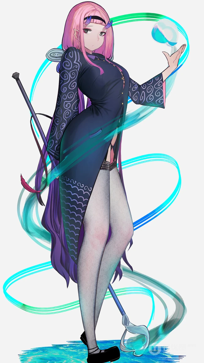 插画手绘背着宠物的短发动漫美女手机壁纸