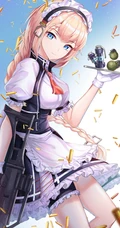 背着枪的制服动漫美女手机壁纸