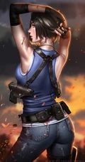 背着枪的制服动漫美女手机壁纸