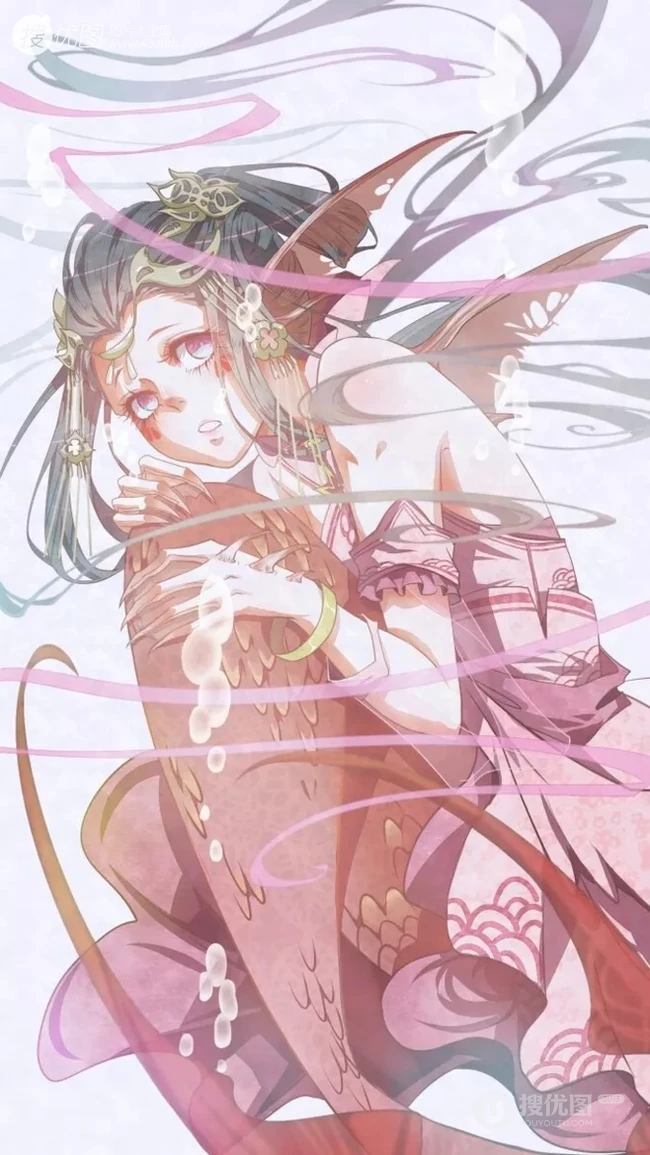 美人鱼图片，各种画风二次元动漫手绘美人鱼插画图片