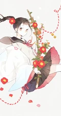 玫瑰花动漫女孩，手拿玫瑰的唯美二次元少女插画美图