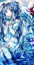 玫瑰花动漫女孩，手拿玫瑰的唯美二次元少女插画美图
