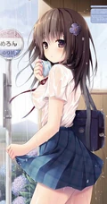 雨天行走的二次元动漫少女，女孩手拿雨伞下雨天超美意境图片