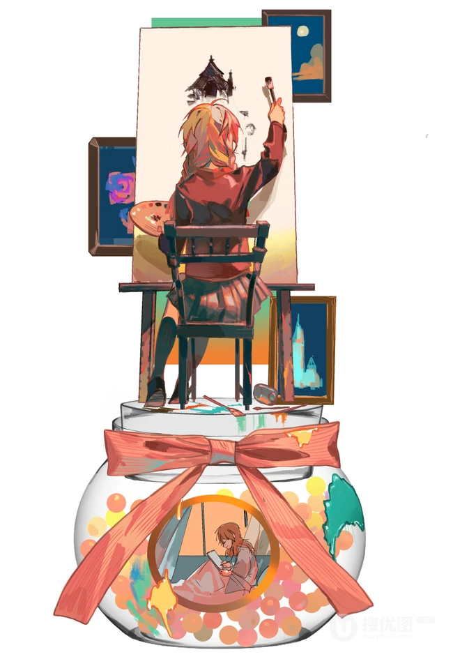 漫画《地缚少年花子君》精美糖果罐系列插画美图，p画师Glycan作品