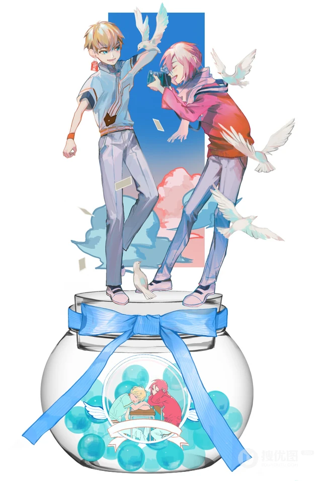 漫画《地缚少年花子君》精美糖果罐系列插画美图，p画师Glycan作品
