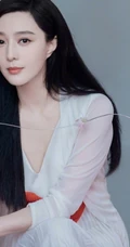 范冰冰气质优雅白裙写真图片，黑直长发又美又仙气