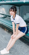 网球场里的大白线条感运动妹子紧身衣短裤气质写真图片