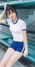 网球场里的大白线条感运动妹子紧身衣短裤气质写真图片