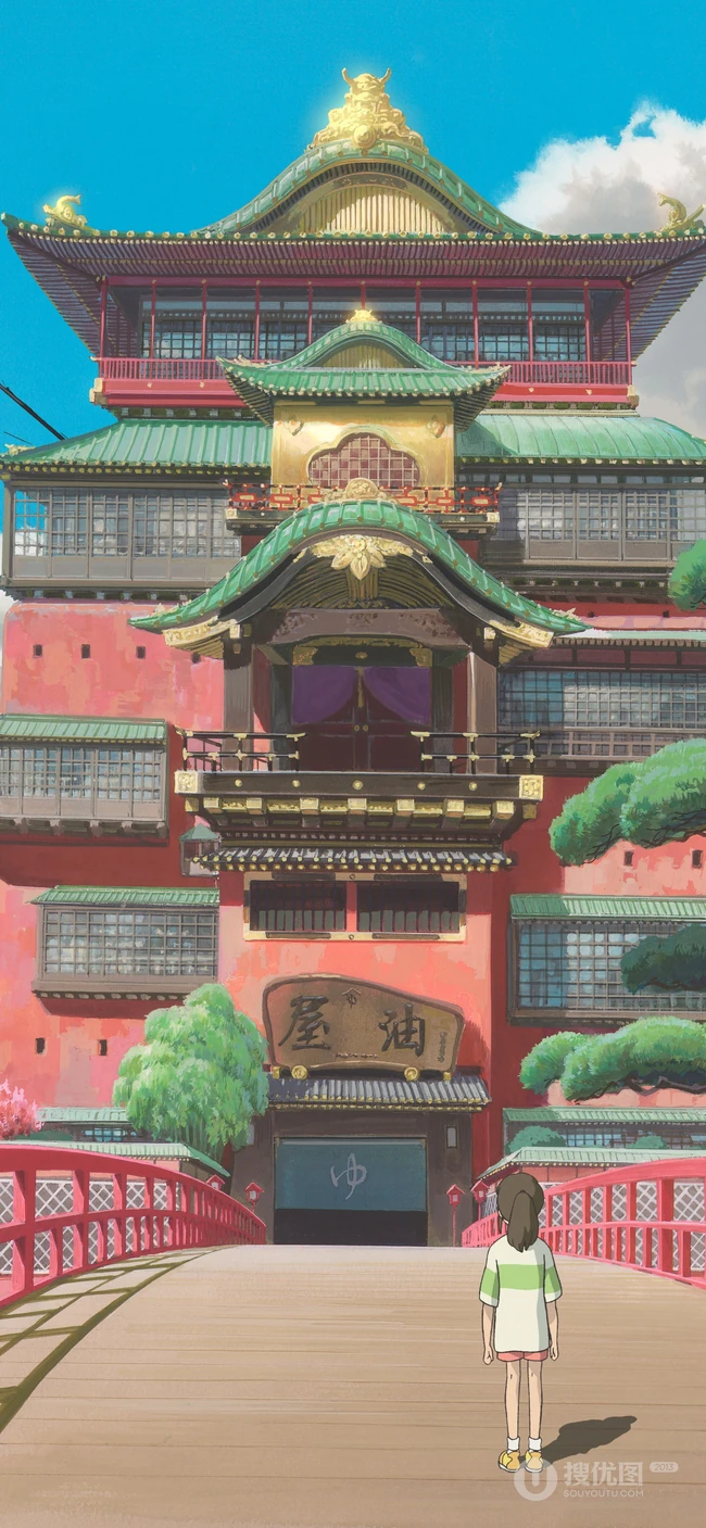 日本动漫神作&ldquo;千与千寻&rdquo;唯美场景高清手机桌面背景