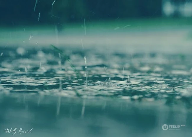 雨景，雨水落地与落叶等瞬间唯美意境图片