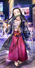 日本火热动漫《鬼灭之刃》人物穿现代时装的创意插画图片