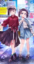 日本火热动漫《鬼灭之刃》人物穿现代时装的创意插画图片