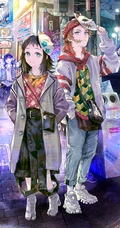 日本火热动漫《鬼灭之刃》人物穿现代时装的创意插画图片
