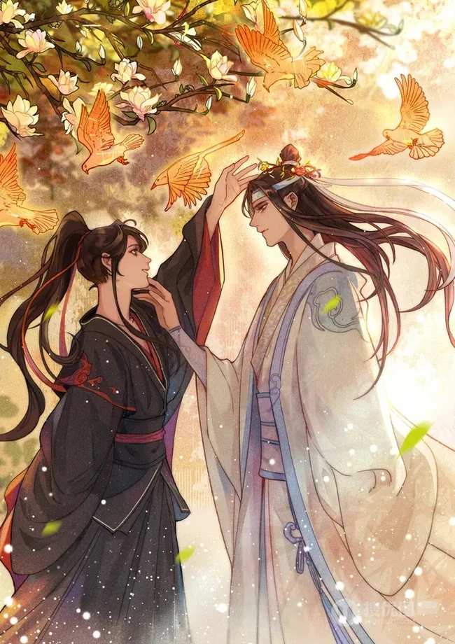 这些算是耽美图片吗？唯美古风男耽美插画图片 第3张