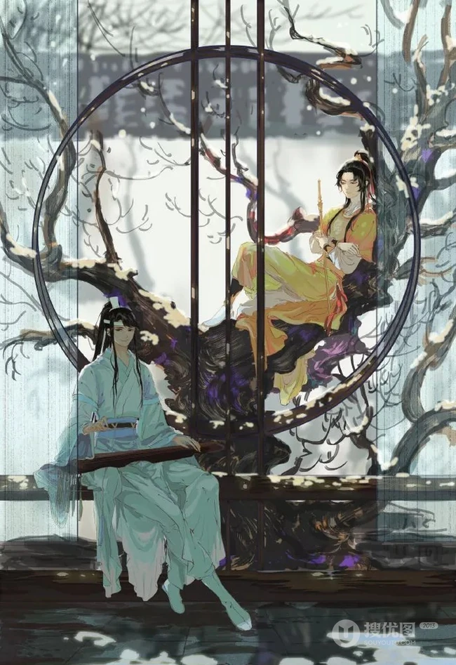 这些算是耽美图片吗？唯美古风男耽美插画图片 第5张
