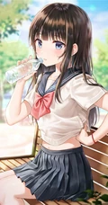 二次元世界里的那些纤细线条女生抬手露腰美萌图片集