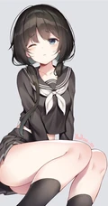 二次元世界里的那些纤细线条女生抬手露腰美萌图片集