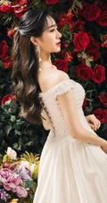 大眼睛女生李依宸如花间精灵优雅气质白裙写真图片