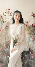 大眼睛女生李依宸如花间精灵优雅气质白裙写真图片
