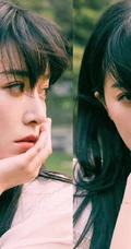 一袭白裙的阚清子清新灵动户外公园唯美动人写真图片