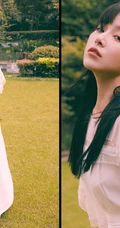一袭白裙的阚清子清新灵动户外公园唯美动人写真图片