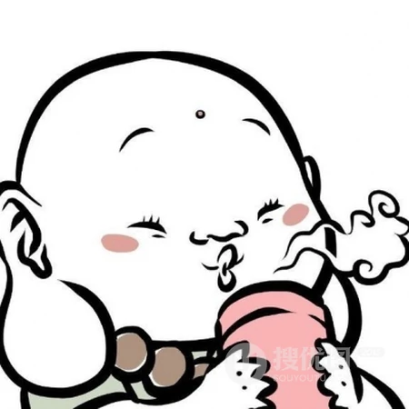 拿着奶瓶的可爱卡通搞笑小孩萌萌头像图片
