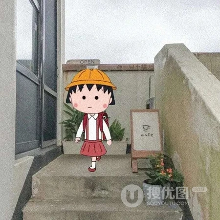各种角度场景里的可爱动漫人物樱桃小丸子头像图片