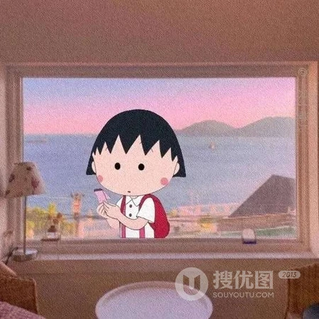 各种角度场景里的可爱动漫人物樱桃小丸子头像图片