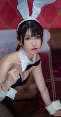 戴着兔耳朵的气质漂亮线条感网袜小姐姐鳗鱼霏儿高清cos图片