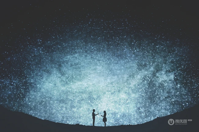 星空为元素的创意意境图片，18岁少年和他的星空之梦