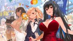 二次元动漫美女大合照插画高清桌面壁纸