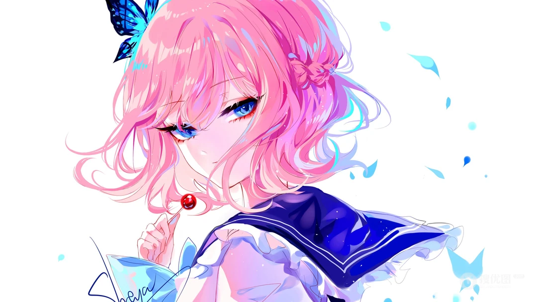 性感的二次元大胸美女插画壁纸图片