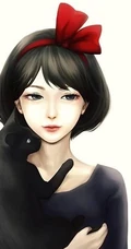 猫与少女，手抱猫咪的二次元少女插画图片