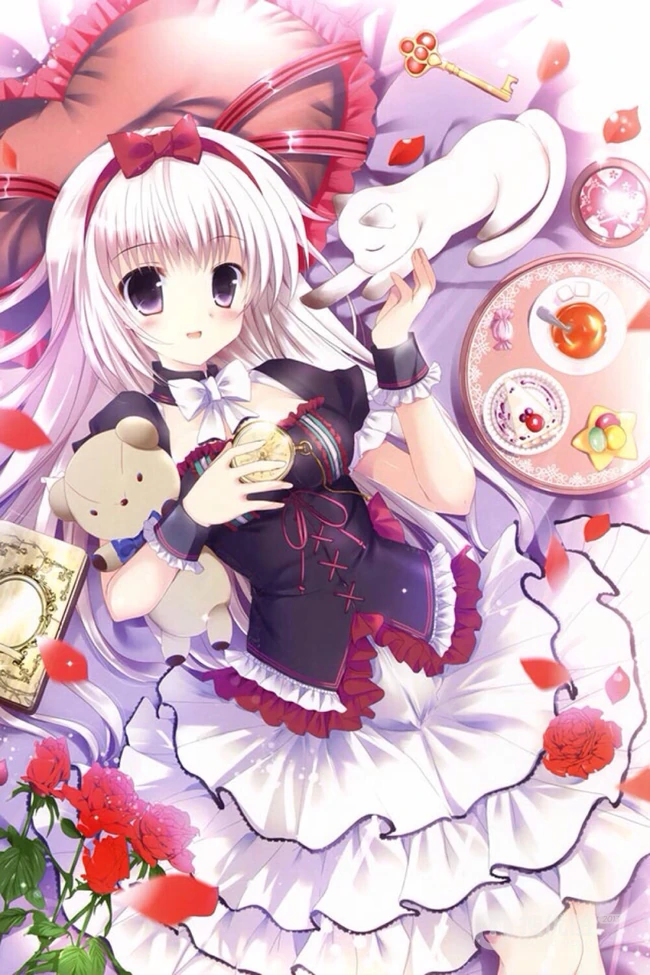 猫与少女，手抱猫咪的二次元少女插画图片
