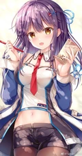 清凉夏日气质二次元热裤，短裤动漫女生甜心插画图片合集