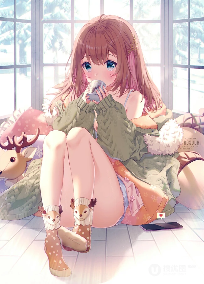 清凉夏日气质二次元热裤，短裤动漫女生甜心插画图片合集