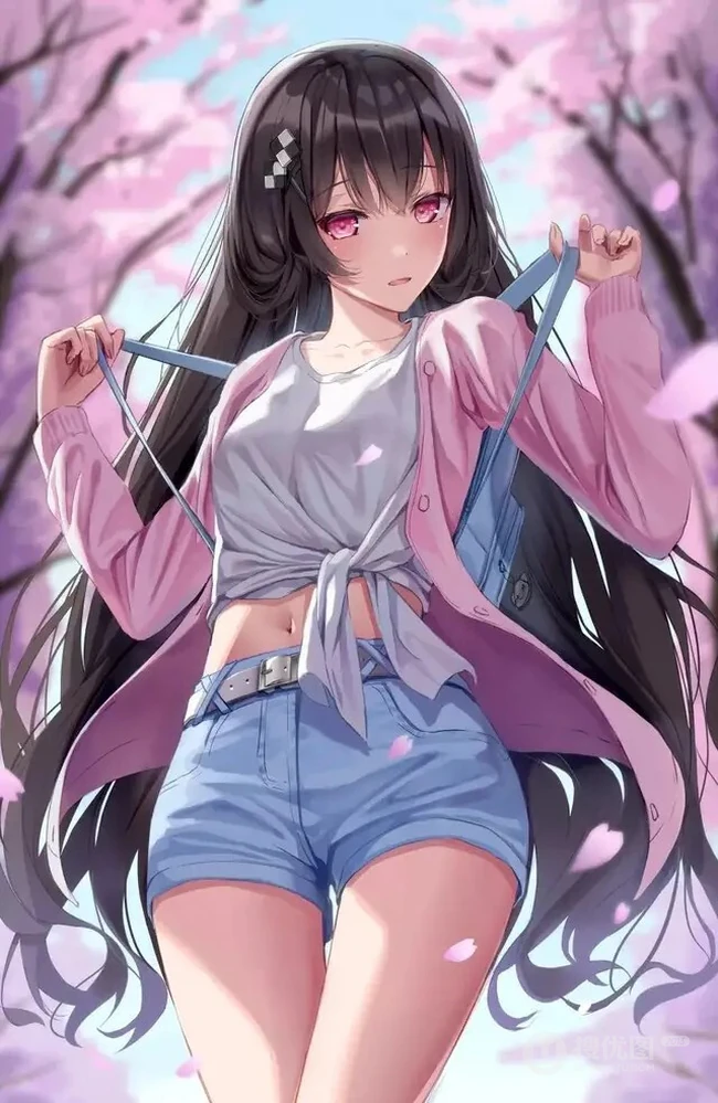 清凉夏日气质二次元热裤，短裤动漫女生甜心插画图片合集