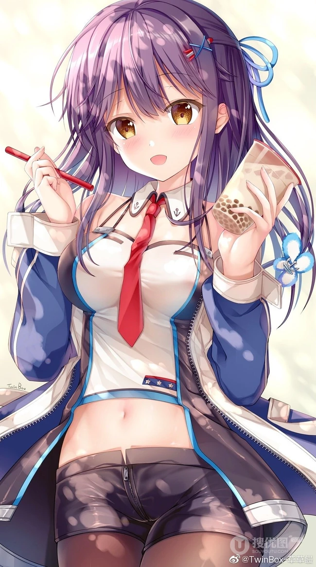 清凉夏日气质二次元热裤，短裤动漫女生甜心插画图片合集
