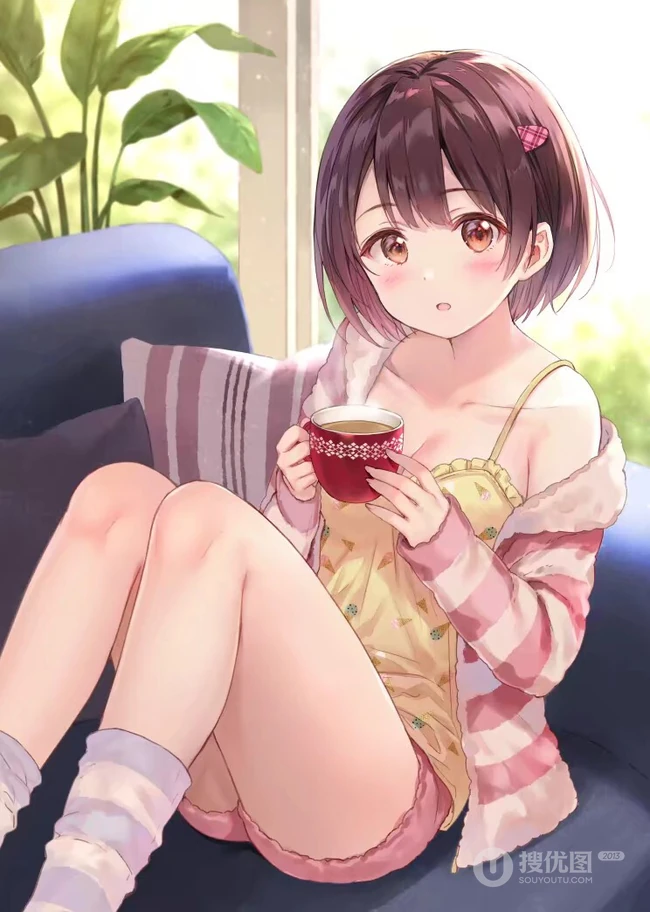 清凉夏日气质二次元热裤，短裤动漫女生甜心插画图片合集