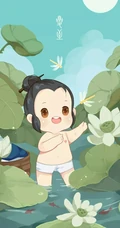 古风小童超萌可爱二十四节气系列Q版卡通插画图片