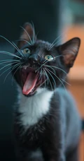 很帅的宠物黑猫的瞳孔高清手机壁纸