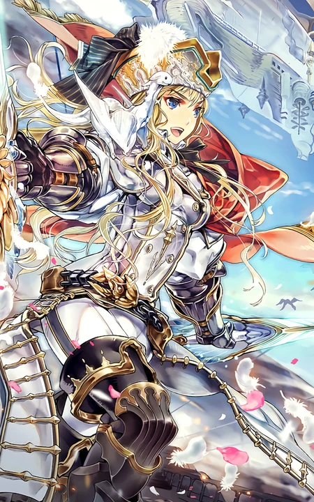 戴盔甲的动漫女将军动漫插画手机壁纸