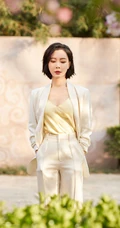 陈数街边花树下唯美浪漫写真图片，美过18岁少女