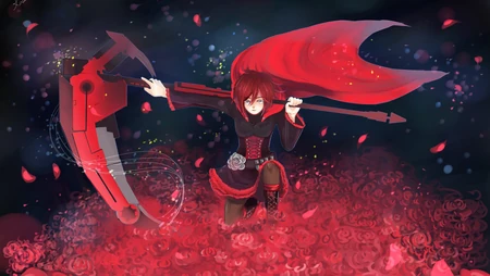 美国动漫RWBY拿着死神镰刀的女人物手机壁纸