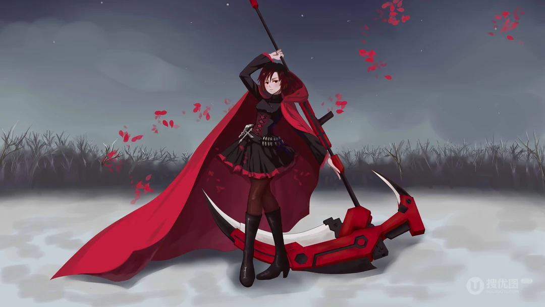 美国动漫RWBY拿着死神镰刀的女人物手机壁纸