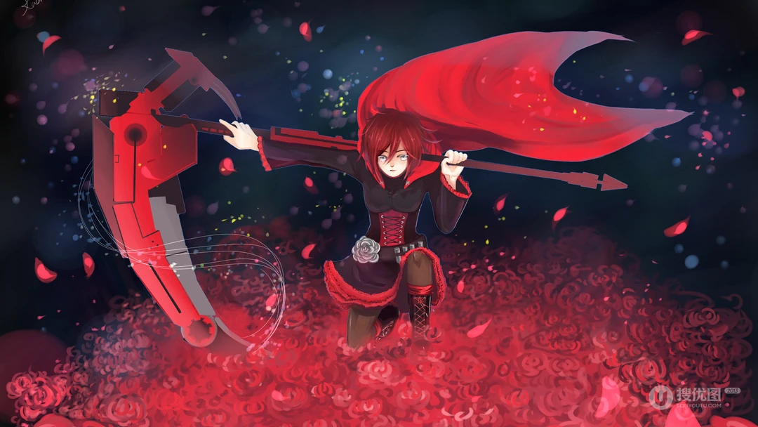 美国动漫RWBY拿着死神镰刀的女人物手机壁纸